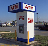 Rendering of kiosk with proposed graphics